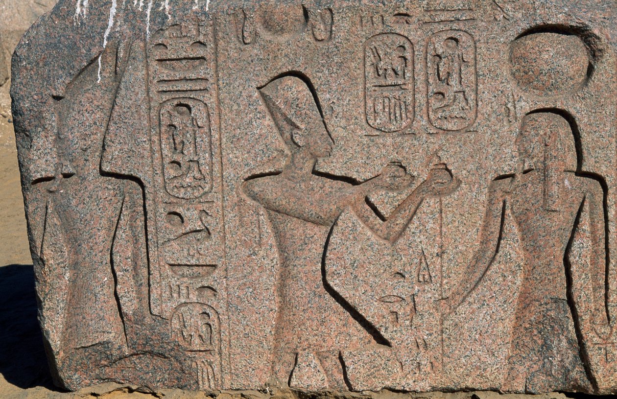 Tömb II. Ramszesz domborműveivel és felirataival, Nagy Amun-templom, Tanisz, Egyiptom, Egyiptomi civilizáció, Újbirodalom, XIX. dinasztia alkotó: Egyptian 19th Dynasty