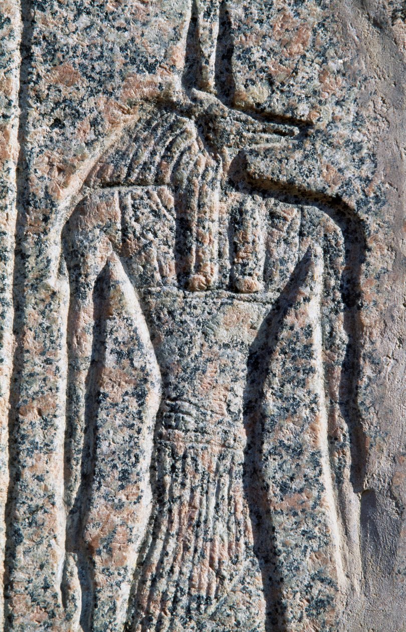 Anubisz ábrázolása, Anubisz és egy másik isten feliratának és domborművének részlete, Amenhotep szarkofágja, Memphisz (Unesco Világörökség listája). alkotó: Egyptian 19th Dynasty