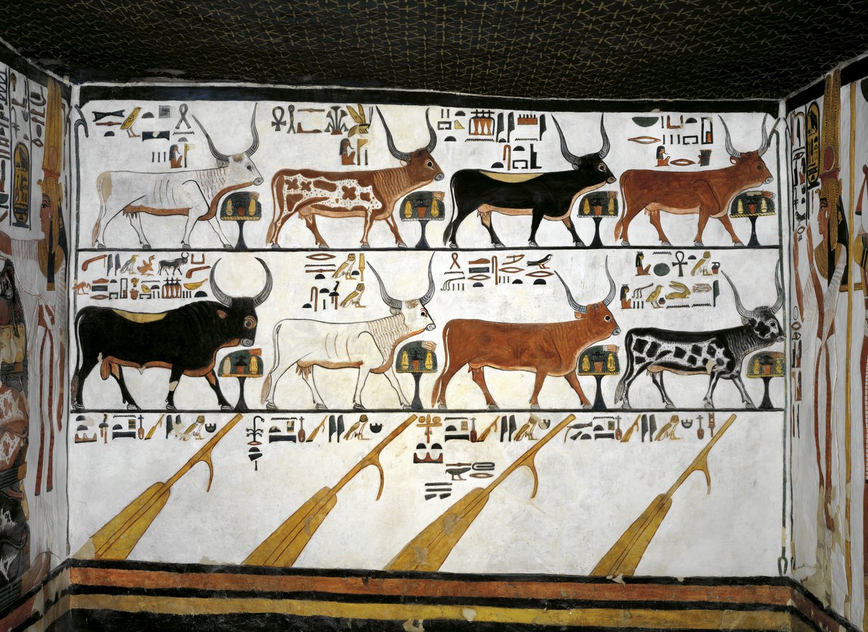 Egyiptom, Théba, Luxor, A Királynők Völgye, Nefertari sírja, az előszoba melléklete, Falfestmények, Illusztrált halottak könyve, 89. fejezet alkotó: Egyptian 19th Dynasty