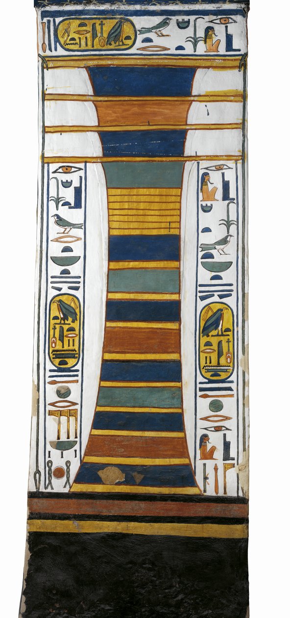 Egyiptom, Théba, Luxor, A Királynők Völgye, Nefertari sírja, Djed oszlop, amely Ozirisz gerincét jelképezi, benne feltámadási csontvelővel, a 19. dinasztiából alkotó: Egyptian 19th Dynasty