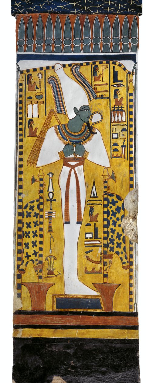 Egyiptom, Théba, Luxor, Királynők Völgye, Nefertari sírja, Ozirisz falfestménye a sírkamrában a 19. dinasztiából alkotó: Egyptian 19th Dynasty
