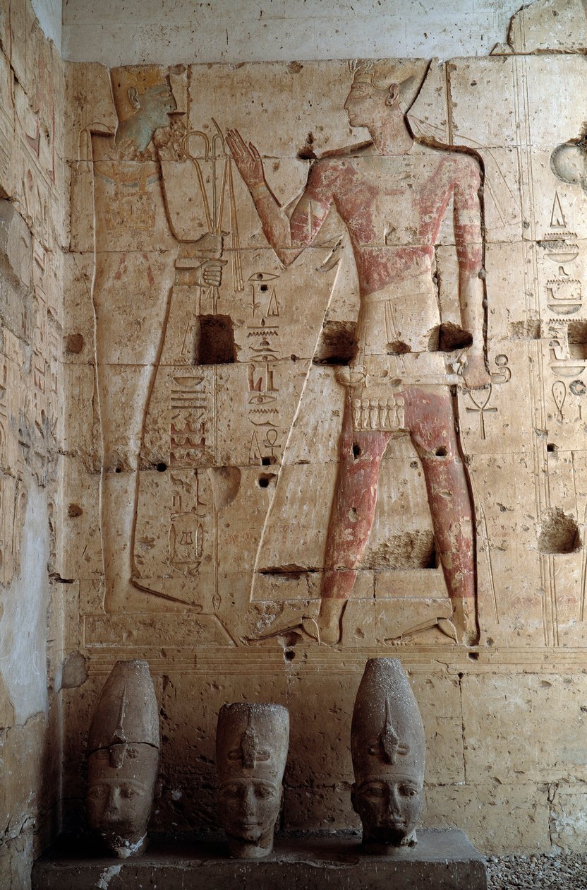 Egyiptomi antikvitás: alacsony dombormű I. Sethi Abydos templomából. Kr.e. 1318 Egyiptom alkotó: Egyptian 19th Dynasty