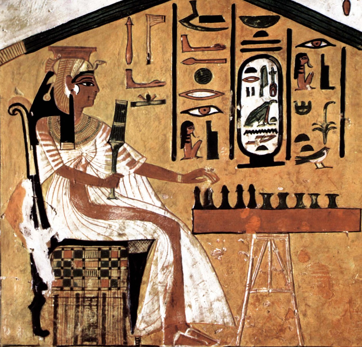 Nefertari szenet játszva (papirusz) alkotó: Egyptian 19th Dynasty