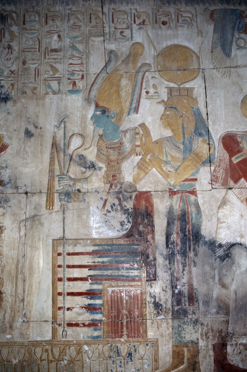 Festett dombormű, Ozirisz kápolna, I. Szeti templom alkotó: Egyptian 19th Dynasty