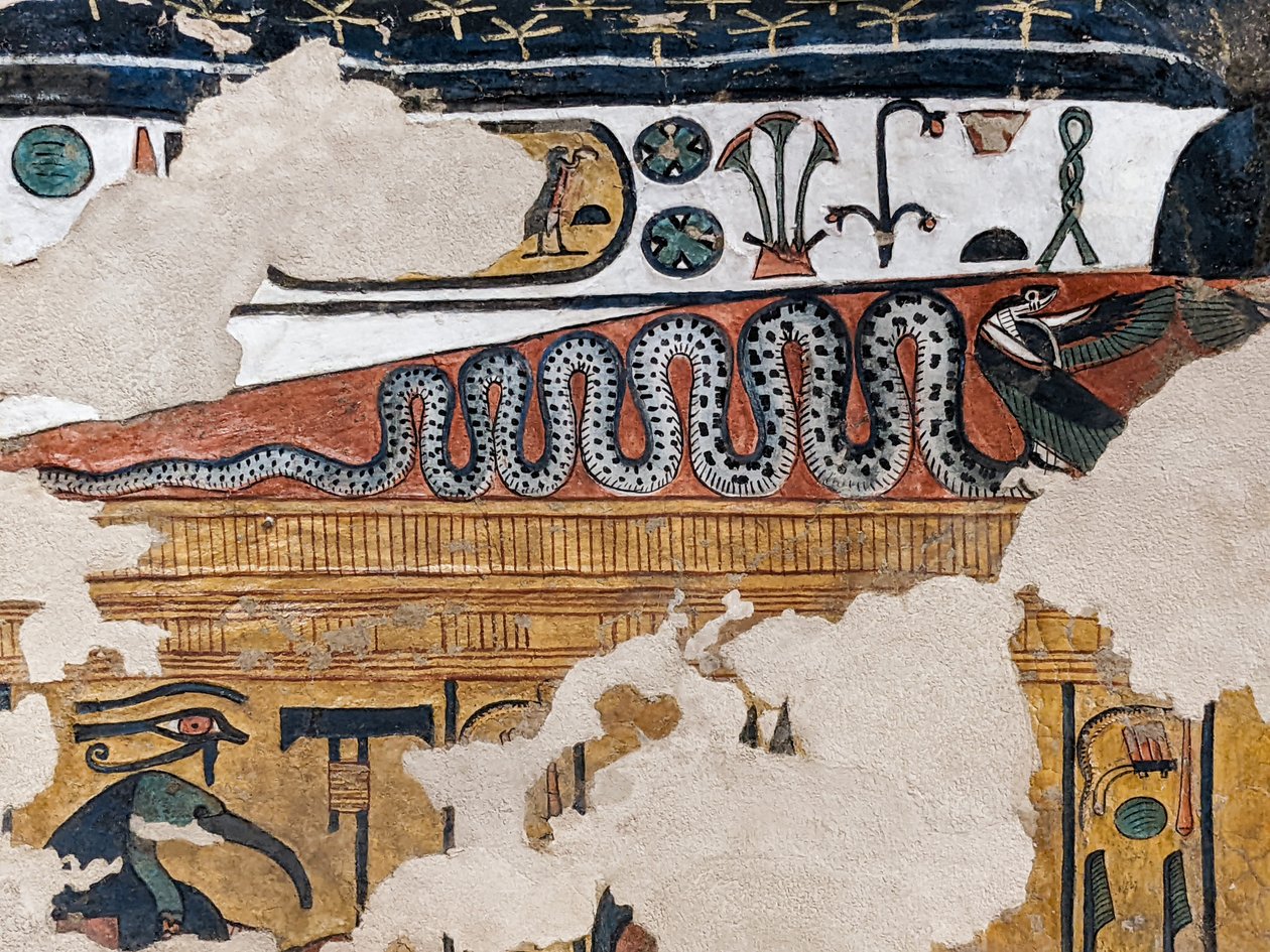Szárnyas kobra síremlék festménye Nefertari királynő (falfestmény) alkotó: Egyptian 19th Dynasty