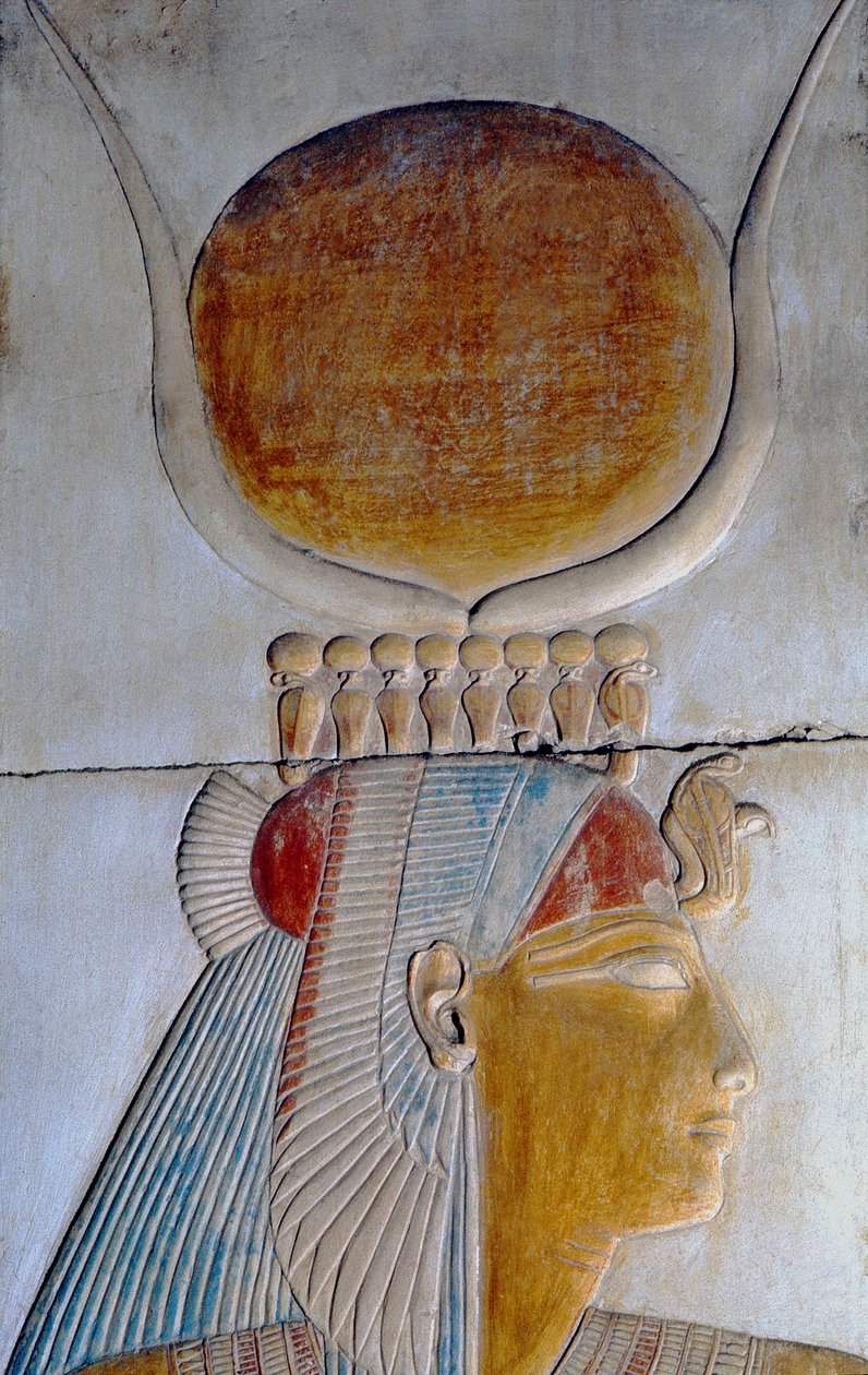 Ízisz profilja, I. Seti temploma, Abydos alkotó: Egyptian 19th Dynasty