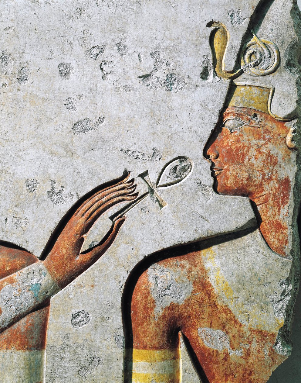 II. Ramszesz a szájnyitás szertartása közben, dombormű, az abüdoszi fáraó által épített kis templomból. alkotó: Egyptian 19th Dynasty