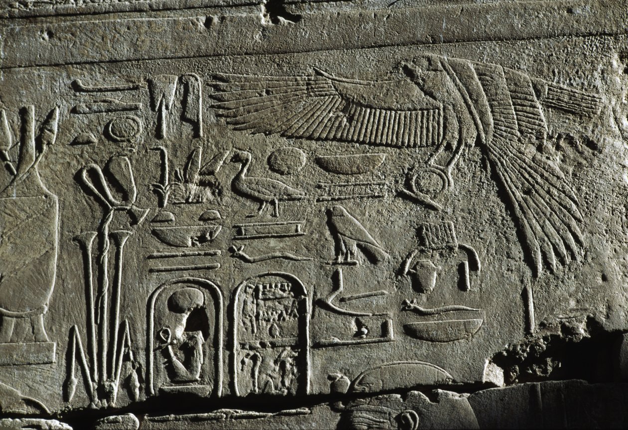Relief, Amun-templom, Luxor, ókori Théba (UNESCO Világörökségi lista) alkotó: Egyptian 19th Dynasty