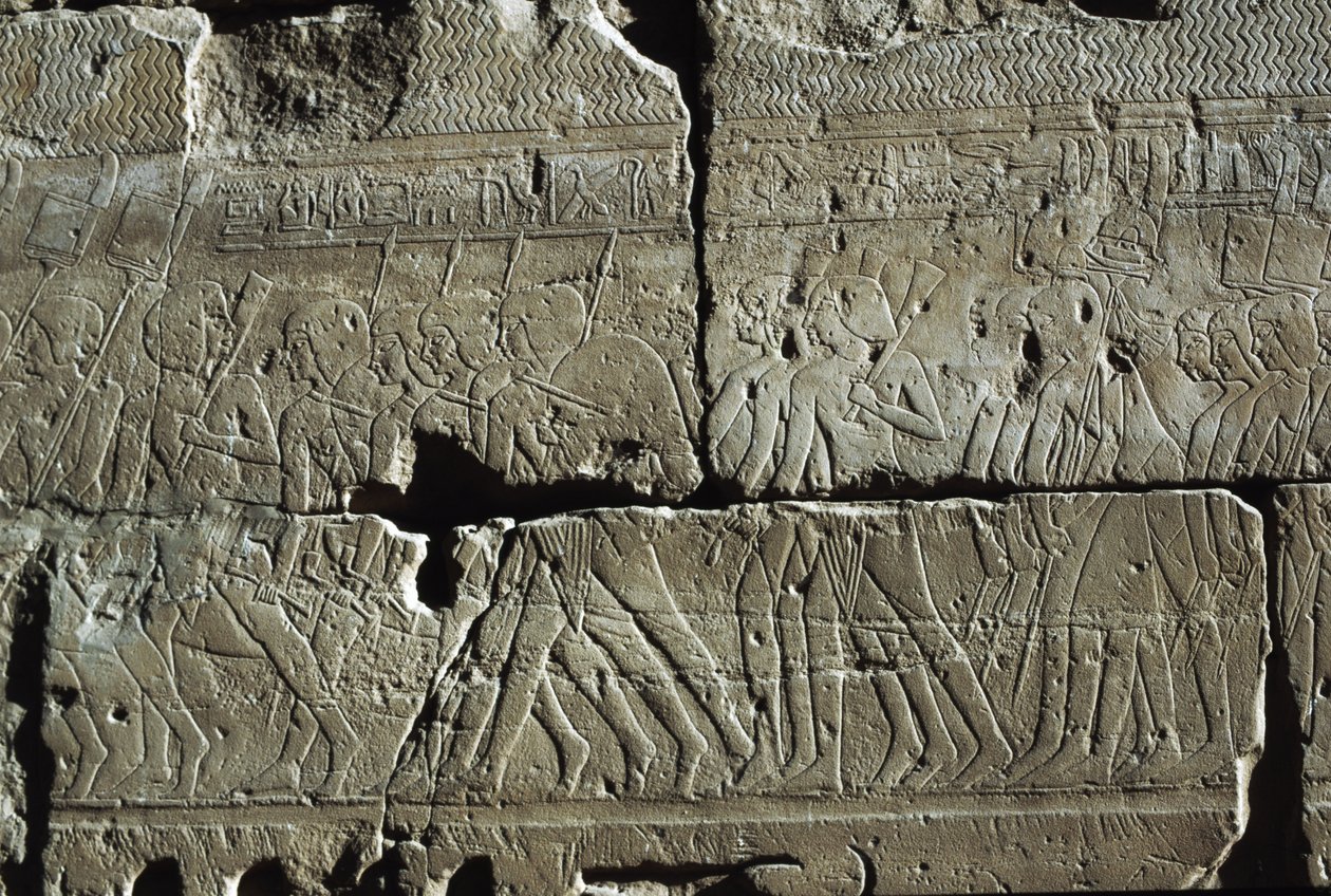 Relief, Amun-templom, Luxor, ókori Théba (UNESCO Világörökségi lista) alkotó: Egyptian 19th Dynasty