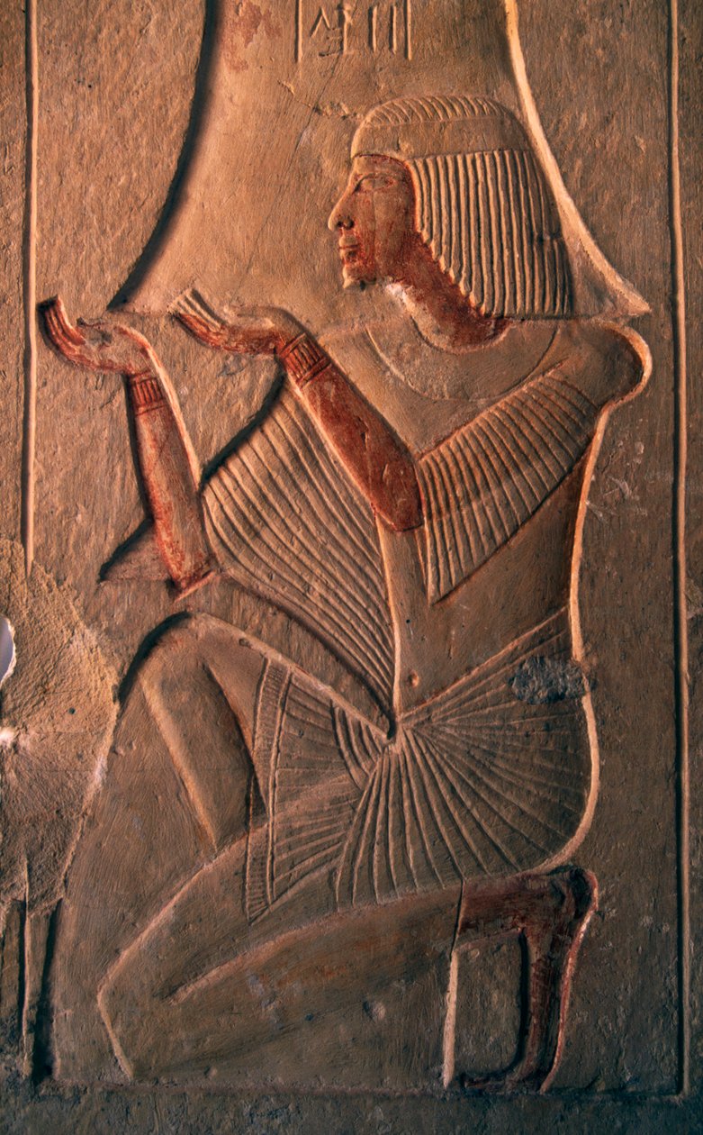 Imádó alakot ábrázoló dombormű, Leteya sírja, Szakkara, Egyiptom, Egyiptomi civilizáció, Újbirodalom, XIX. dinasztia alkotó: Egyptian 19th Dynasty