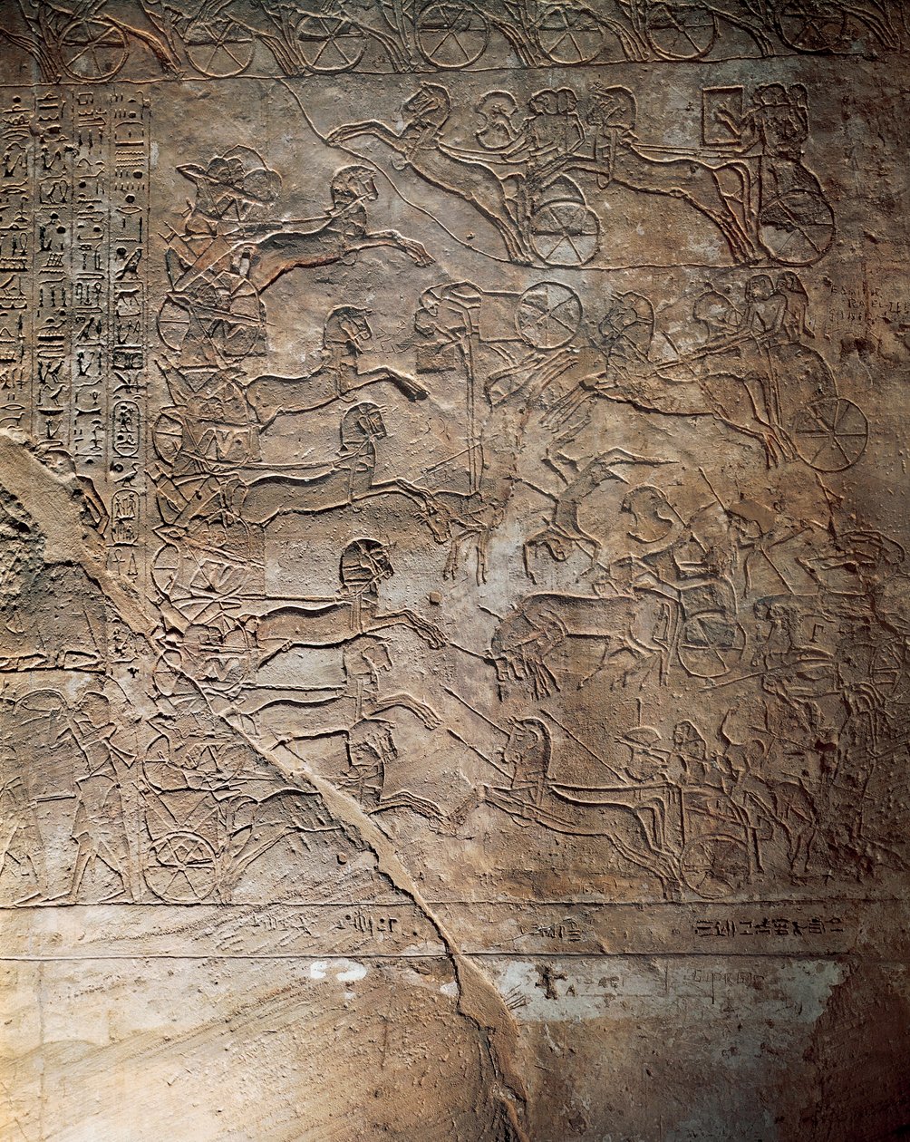 Az egyiptomiak és a hettiták csata Kádesnél, dombormű, Abu Szimbel főtemploma (az Unesco világörökségi listája alkotó: Egyptian 19th Dynasty