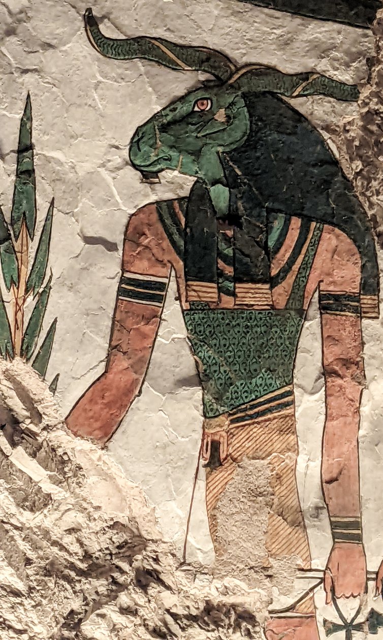 A hírnök kosfejjel (falfestmény) alkotó: Egyptian 19th Dynasty