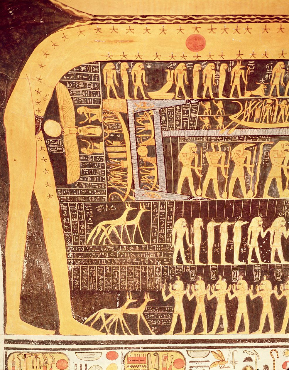 Részlet a Nap könyvéből VI. Ramszesz sírja sírkamrájának mennyezetéről (Kr. e. 1143-1136) Újbirodalom (falfestmény) alkotó: Egyptian 20th Dynasty