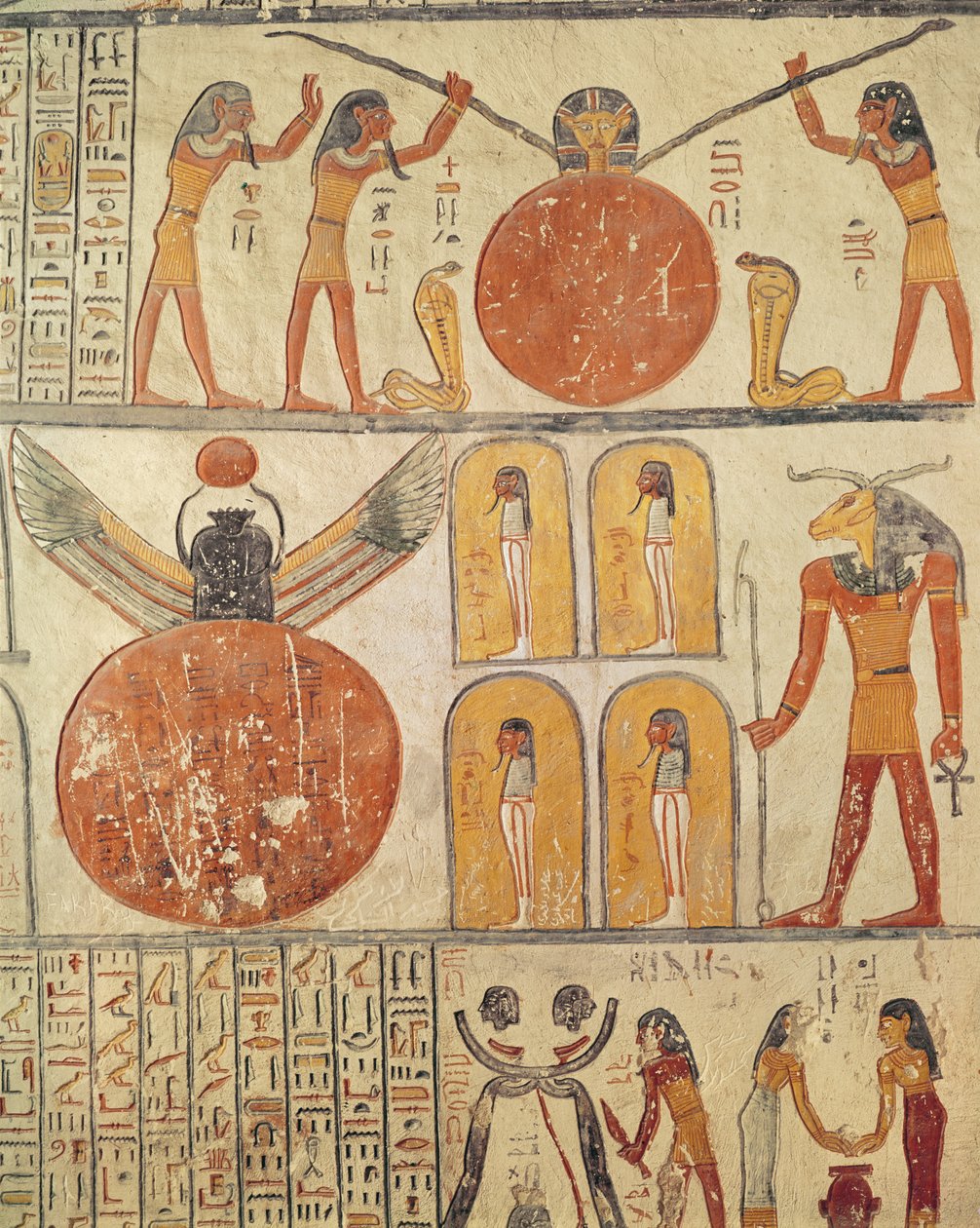 Részlet a Föld könyvéből, VI. Ramszesz sírjának sírkamrájából (Kr. e. 1143-1136) Újbirodalom (falfestmény) alkotó: Egyptian 20th Dynasty