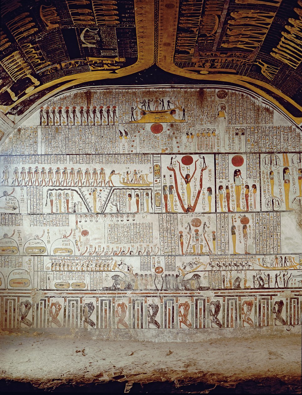 Részlet a Föld könyvéből, VI. Ramszesz sírjának sírkamrájából (Kr. e. 1143-1136) Újbirodalom (falfestmény) alkotó: Egyptian 20th Dynasty
