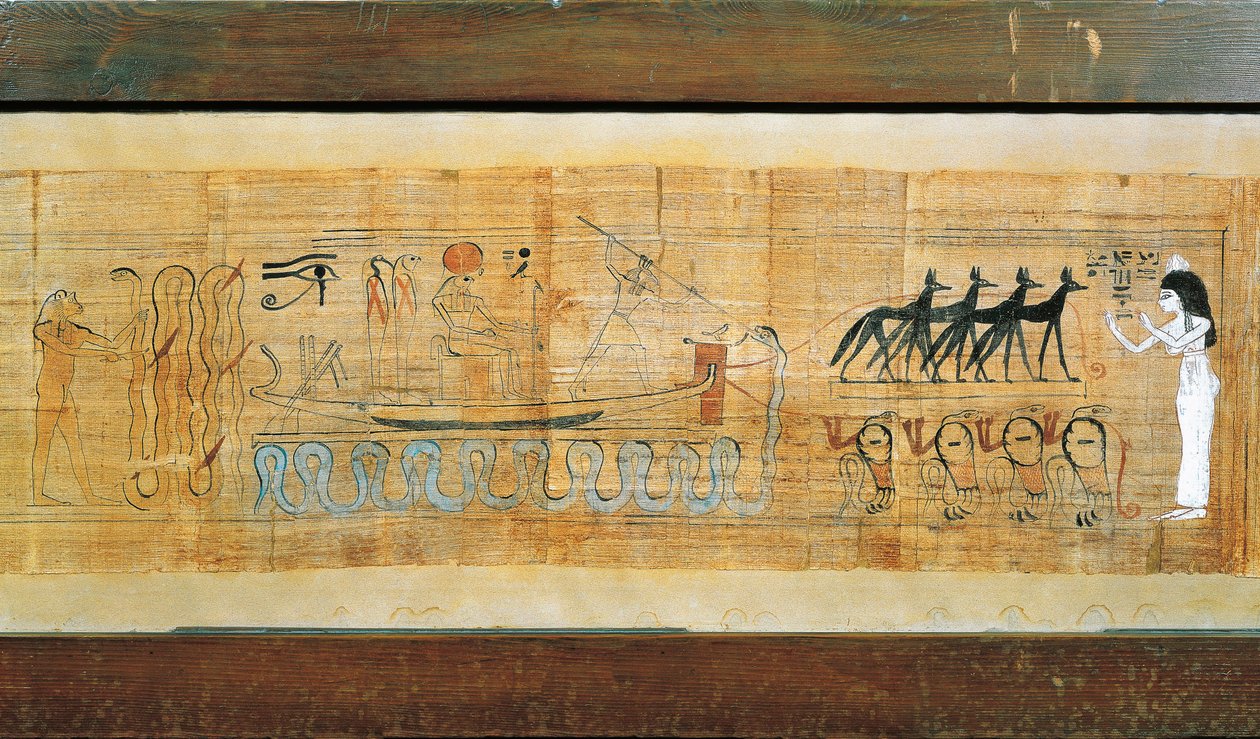 Heruben papirusz, istenség Seth napelemes hajóján alkotó: Egyptian 20th Dynasty