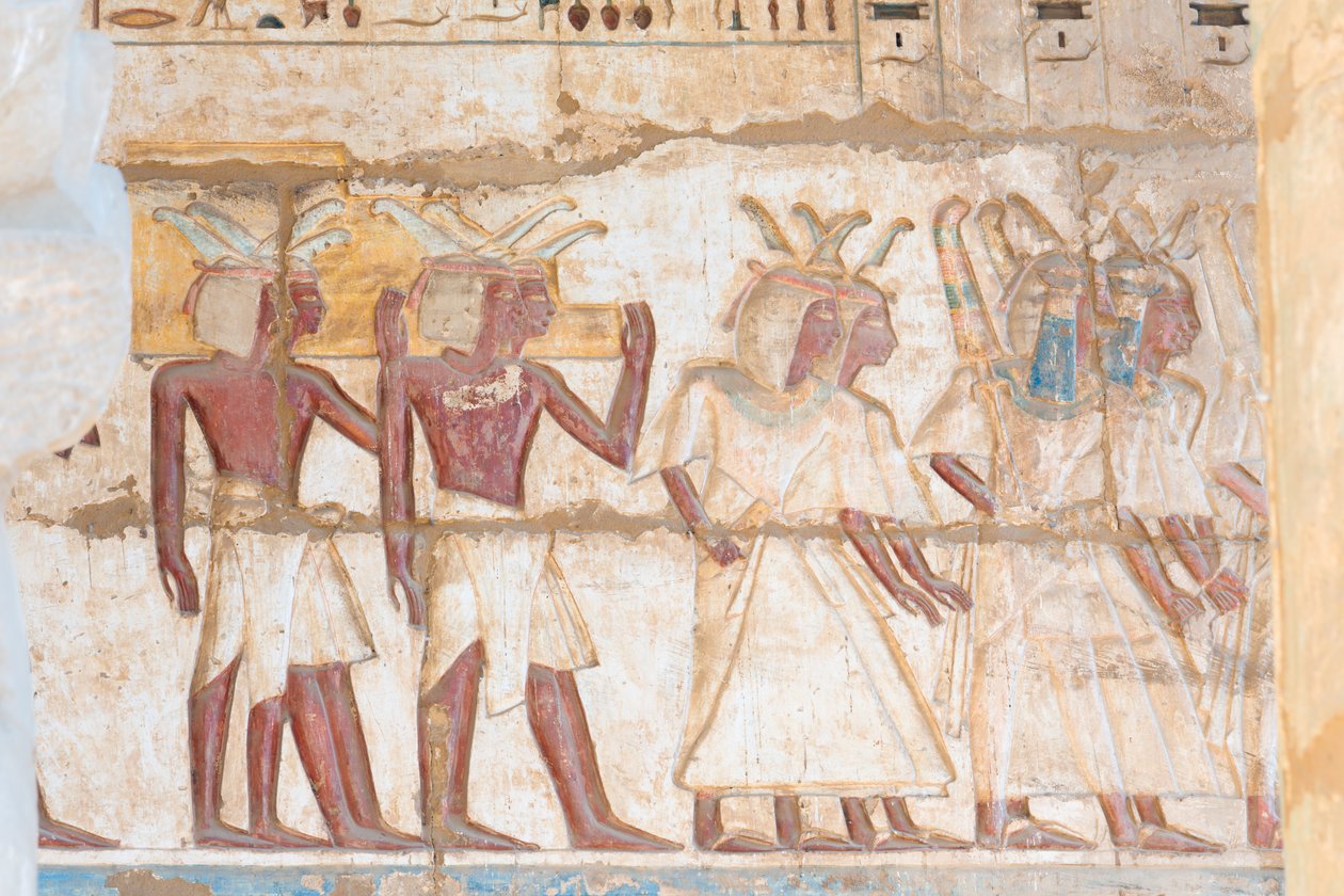 Festett dombormű a boltozaton alkotó: Egyptian 20th Dynasty