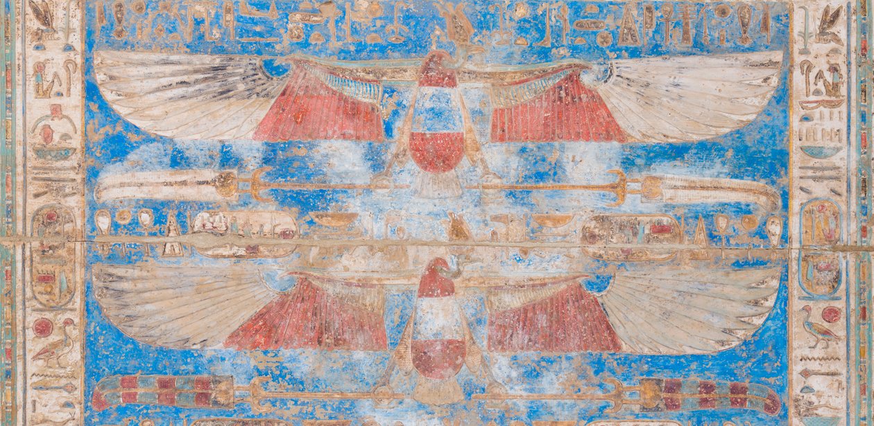 Festett dombormű a boltozaton alkotó: Egyptian 20th Dynasty