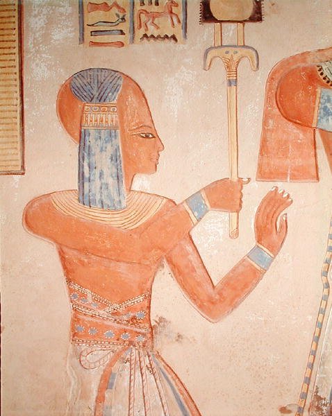 A halott herceg portréja, Amen-Her-Khepshef sírjából, Ramesside-korszak (falfestmény) alkotó: Egyptian 20th Dynasty