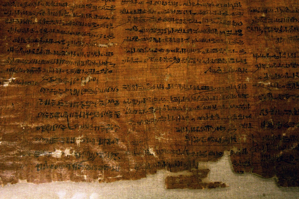 A sztrájkok papirusza: adminisztratív dokumentum, ahol a sztrájkok III. Ramszesz (Kr. e. 1186-1070) uralkodása idején történtek Deir el Medinában. A városi munkások megszakították munkájukat, amikor nem kapták meg az ételadagjukat. Egyiptomi Múzsa alkotó: Egyptian 20th Dynasty