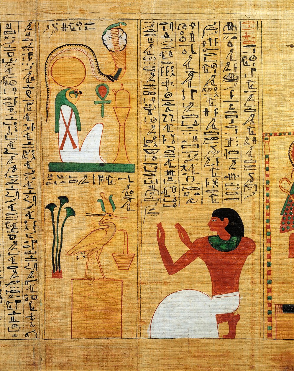 Imenemsauf mitológiai papirusza, Amon főhordozója. Részlet: himnusz a napnak Ra mint madárnak alkotó: Egyptian 22nd Dynasty
