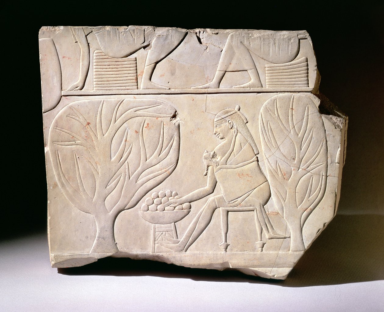 Egy platánfüge után nyúló nő domborműve Montuemhat sírjából, Nyugat-Théba, késői időszak alkotó: Egyptian 25th Dynasty