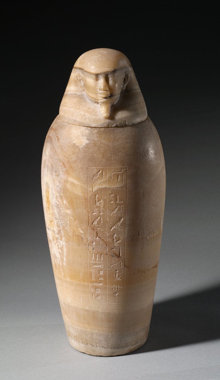 Canopic Jar emberfejjel, ie 664-525 alkotó: Egyptian 26th Dynasty