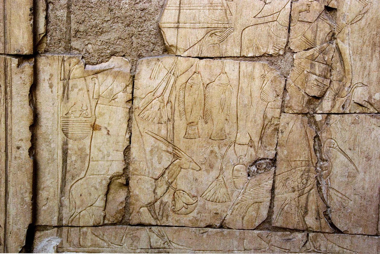Egyiptomi antikvitás: felajánlást hordozókat ábrázoló dombormű. Ankh-Hor (Ankh Hor) sírja (TT414) (26. dinasztia, i. e. 672-525), Luxor (Théba), Egyiptom. alkotó: Egyptian 26th Dynasty
