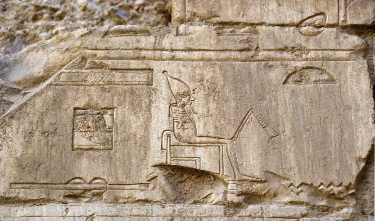 Egyiptomi antikvitás: Ozirisz istenséget ábrázoló dombormű. Ankh-Hor sírja (Ankh Hor) (TT414) (26. dinasztia, ie 672-525), Luxor (Théba), Egyiptom alkotó: Egyptian 26th Dynasty