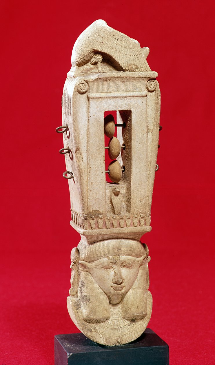 Sistrum, Saite-korszak (mészkő) alkotó: Egyptian 26th Dynasty