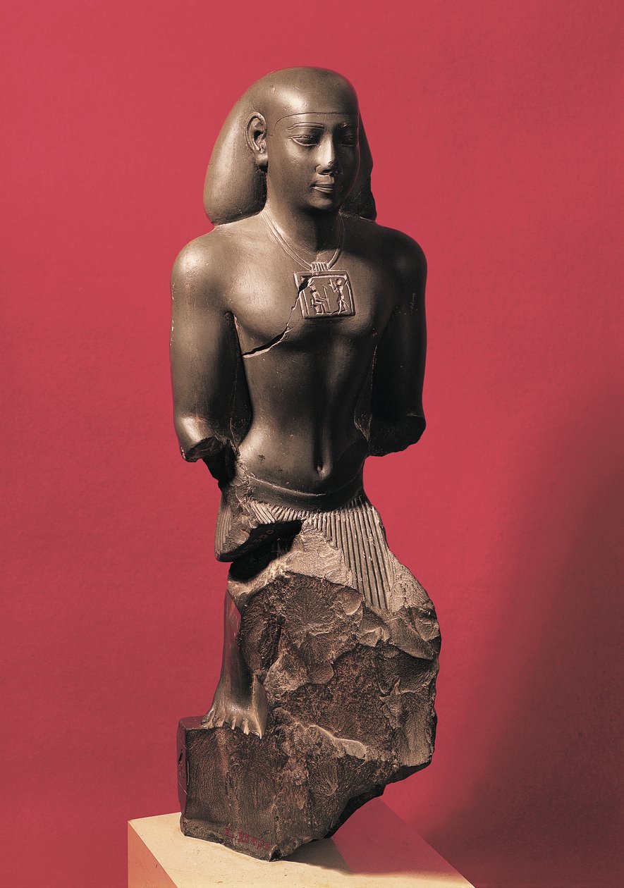 Iahmes Saneith magas rangú köztisztviselő szobra, Saite-korszak, ie 570-526 körül (pala) alkotó: Egyptian 26th Dynasty