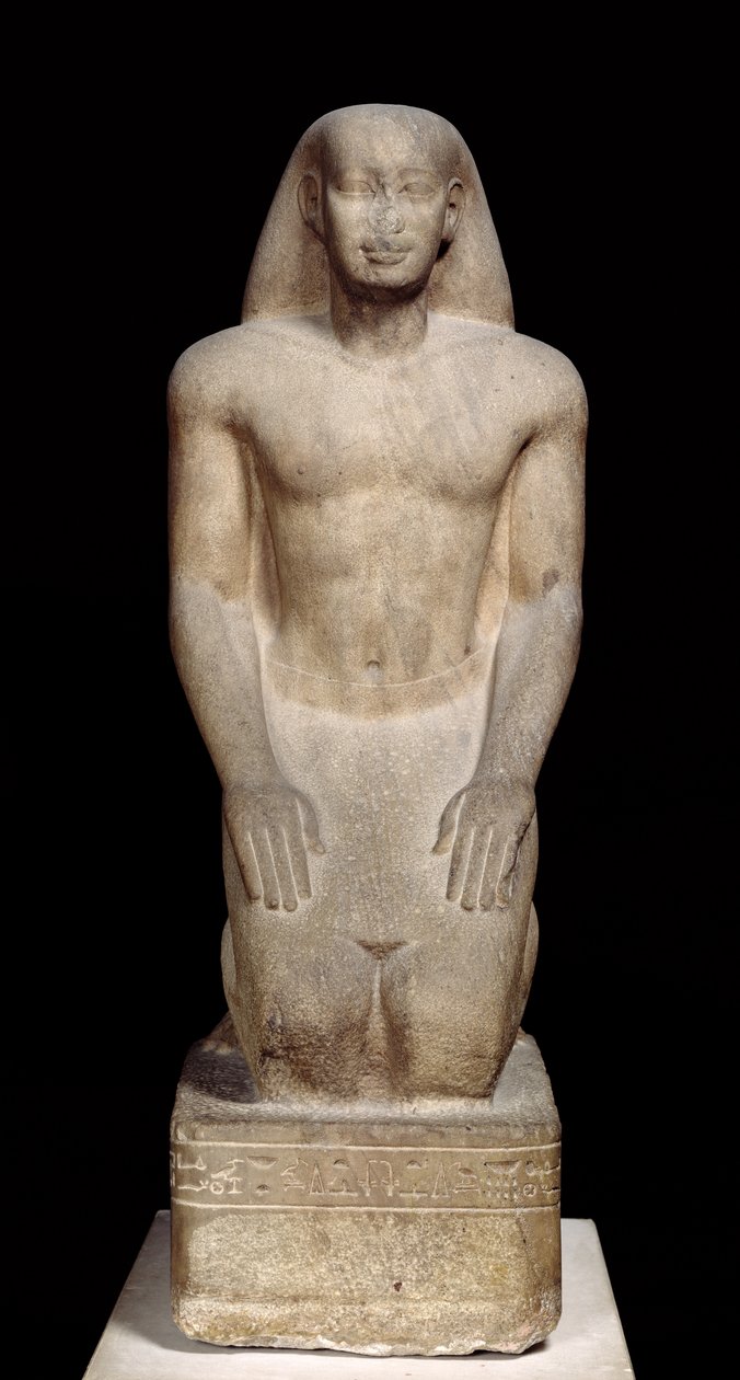 Nakhtorheb térdelő szobra, Saite-korszak, ie 595-589 körül (kvarcit) (lásd még: 105657 és 280065) alkotó: Egyptian 26th Dynasty