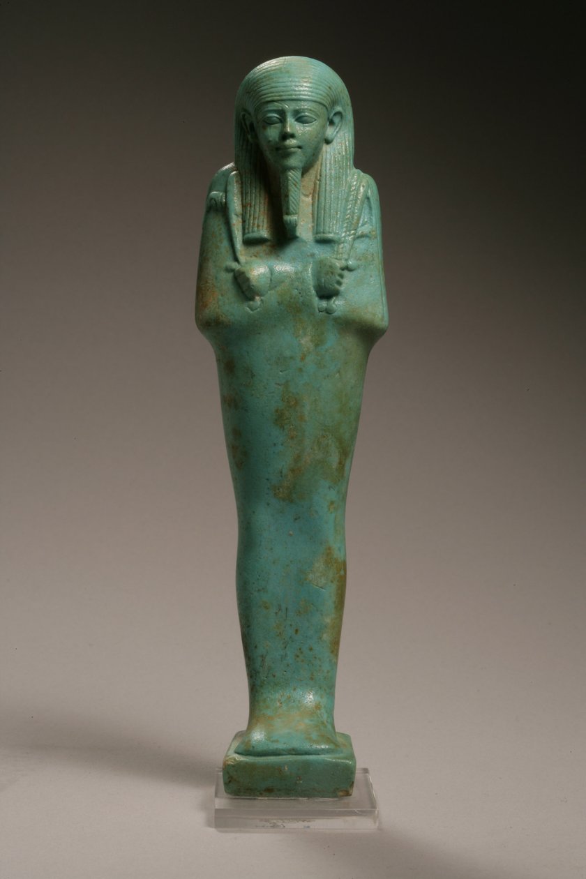 Usabti alakja Hekaemsafnak, a Flotta admirálisának, Amasis uralkodása, ie 570-526 (fajansz) (a hátoldalt lásd a 270355-ben) alkotó: Egyptian 26th Dynasty