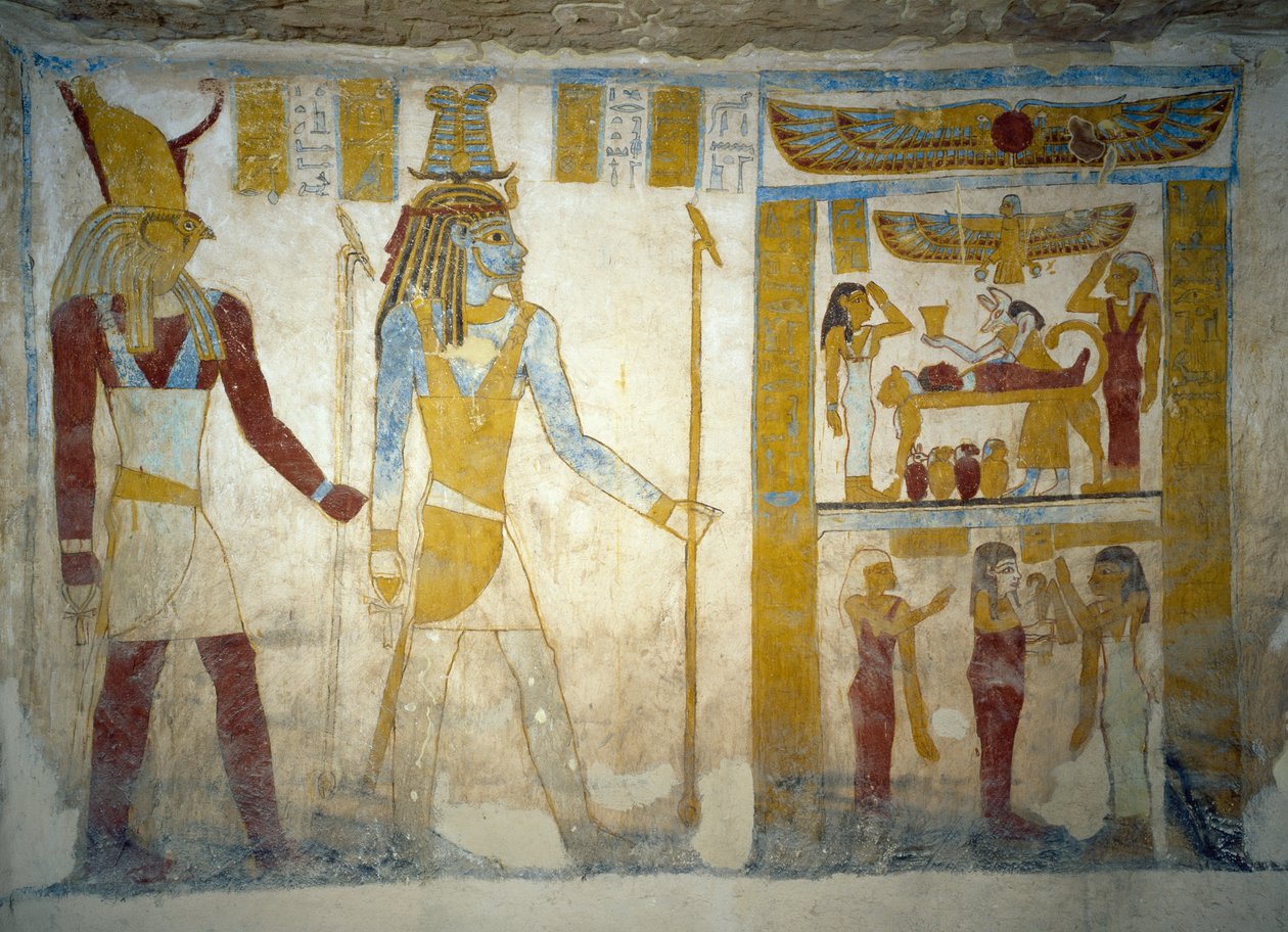 Falfestmények Pa Nentwy sírjából, Bahariya Oasis, Giza, Egyiptom Egyiptomi civilizáció, 26. dinasztia, ie 663-525 alkotó: Egyptian 26th Dynasty