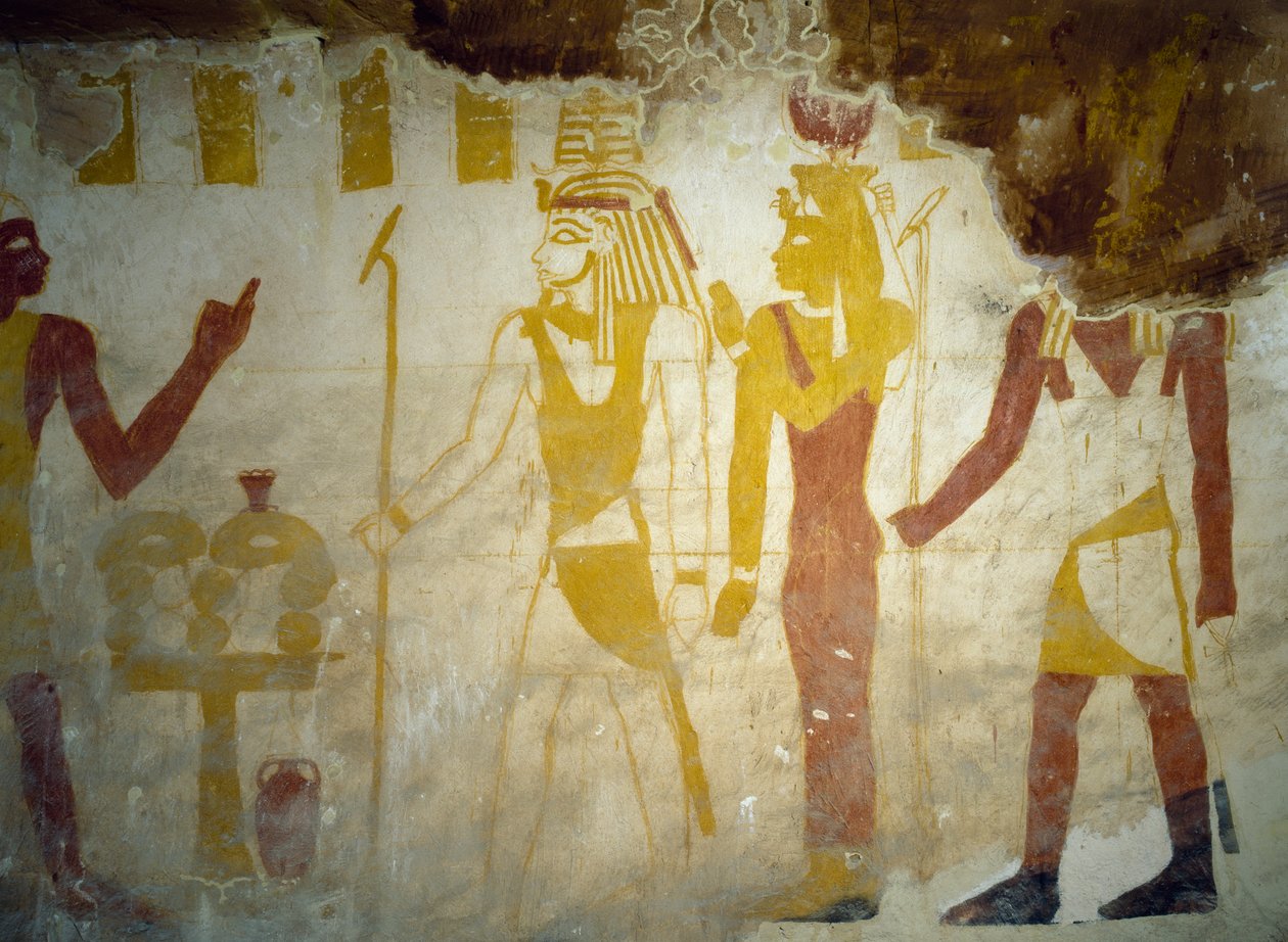 Falfestmények Pa Nentwy sírjából, Bahariya Oasis, Giza, Egyiptom Egyiptomi civilizáció, 26. dinasztia, ie 663-525 alkotó: Egyptian 26th Dynasty