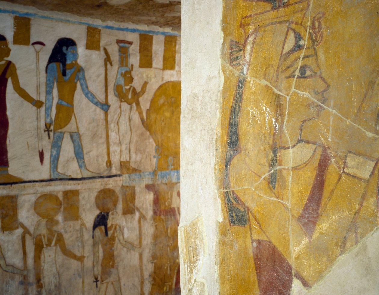 Falfestmények Pa Nentwy sírjából, Bahariya Oasis, Giza, Egyiptom Egyiptomi civilizáció, 26. dinasztia, ie 663-525 alkotó: Egyptian 26th Dynasty