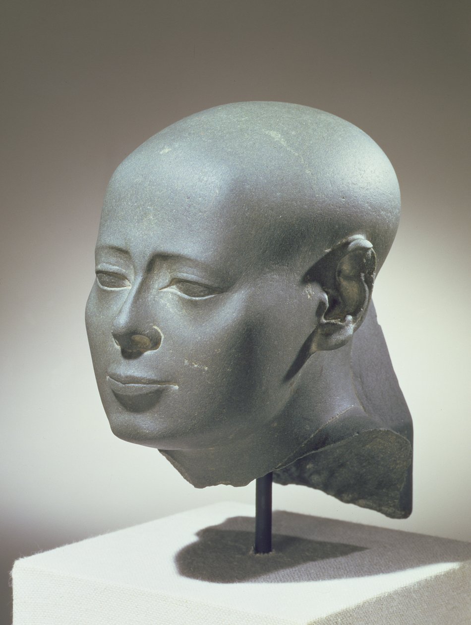Wesirwer, Montu prófétája vezetője, a karnaki Amun körzetben lévő cachette-ből, késői időszak (zöld pala) alkotó: Egyptian 30th Dynasty