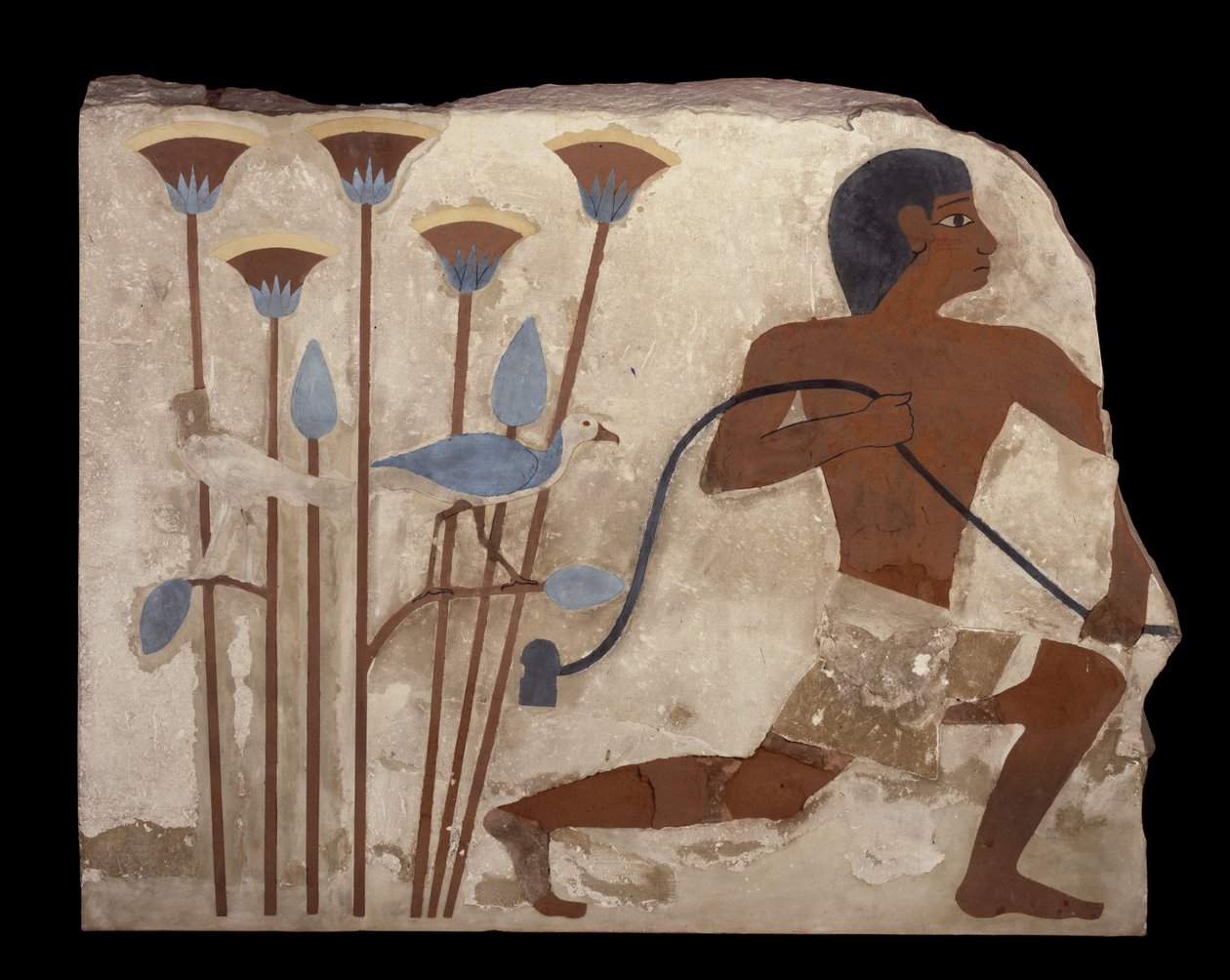 Madárcsavarás, dombormű Nefermaat sírjáról, Régi Királyság, Kr.e. 2620 körül (festett stukkó dombormű) alkotó: Egyptian 4th Dynasty