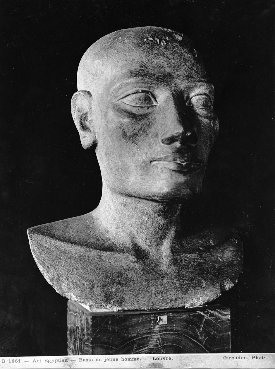 Férfi feje, sófej (festett mészkő) alkotó: Egyptian 4th Dynasty