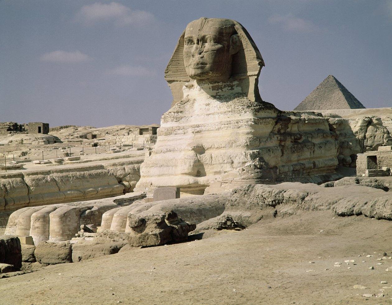 Kilátás a Szfinx északkeleti felőli oldaláról, Chephren király uralkodásának idejéből, az óbirodalomból, ie 2600-2500 alkotó: Egyptian 4th Dynasty