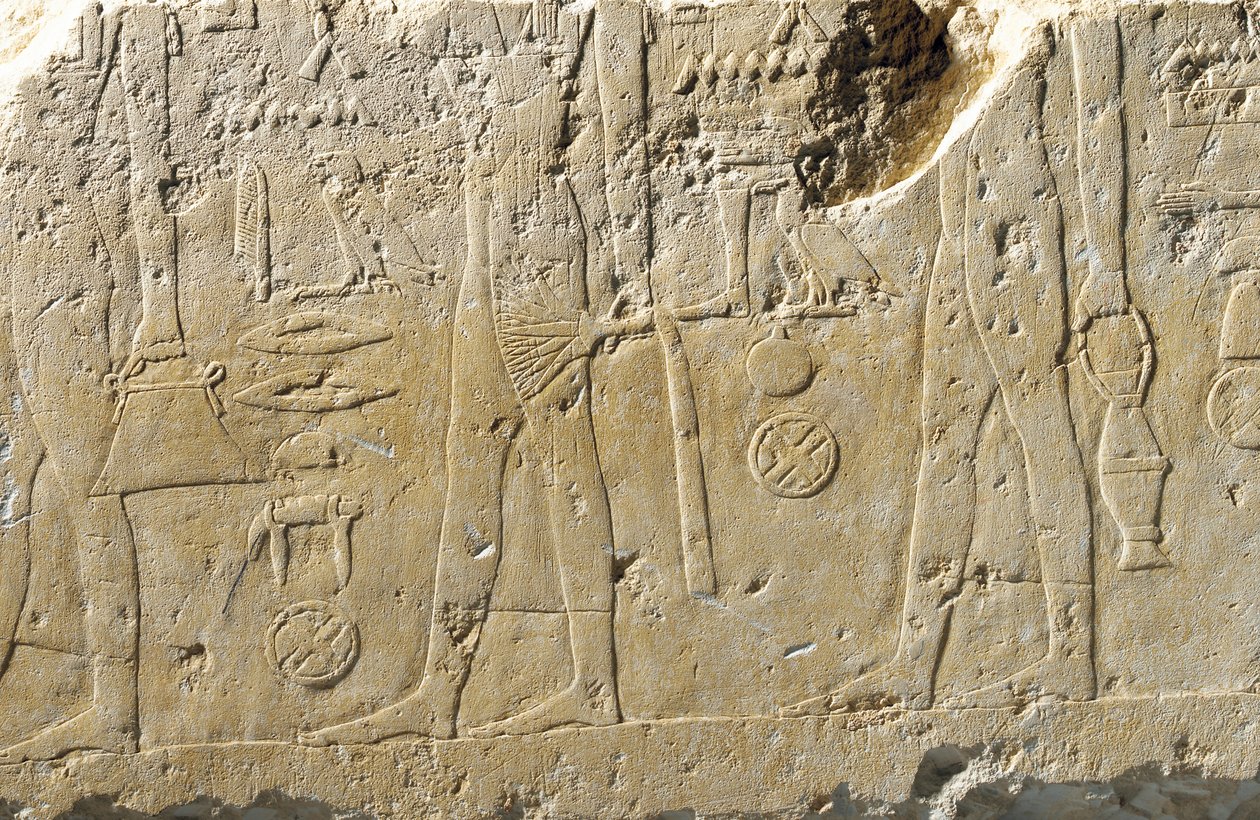 Részlet a pehenuka domborműtöredékéről, régi királyság alkotó: Egyptian 5th Dynasty