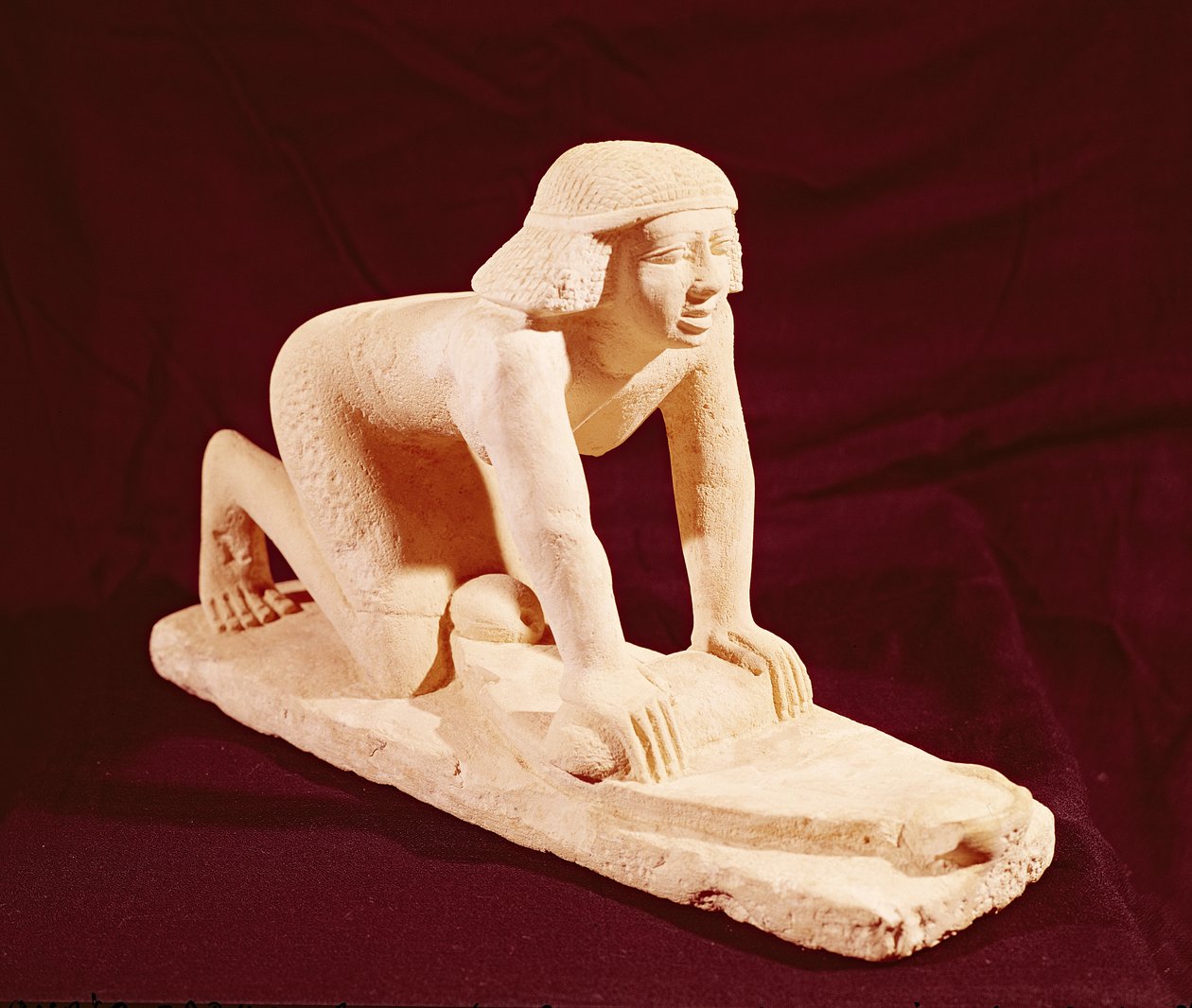 Gabonát őrlő szolga modellje, Old Kingdom, Szakkarából alkotó: Egyptian 5th Dynasty