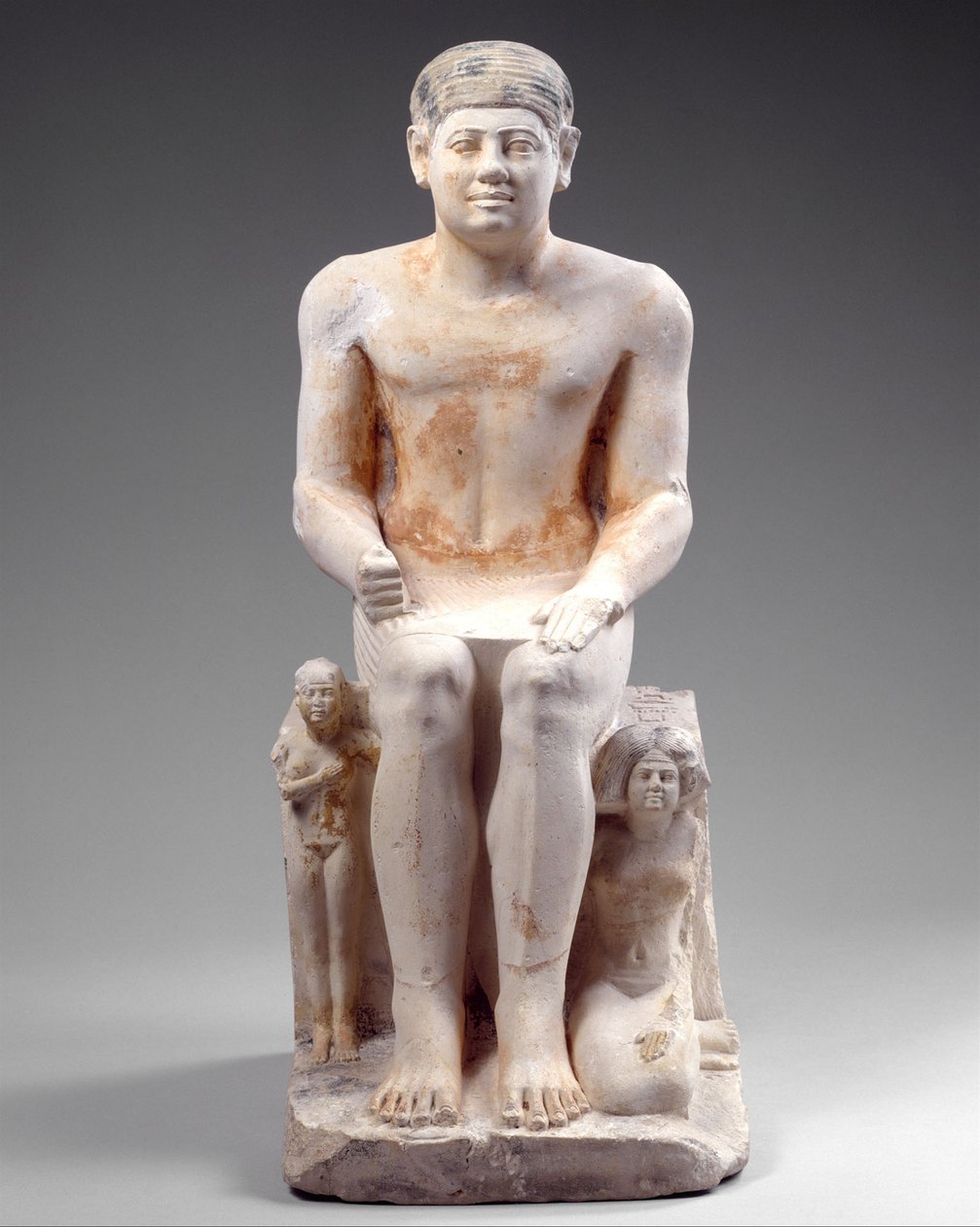 Nikare feleségével és lányával, ie 2420-2389 körül (festett mészkő) alkotó: Egyptian 5th Dynasty