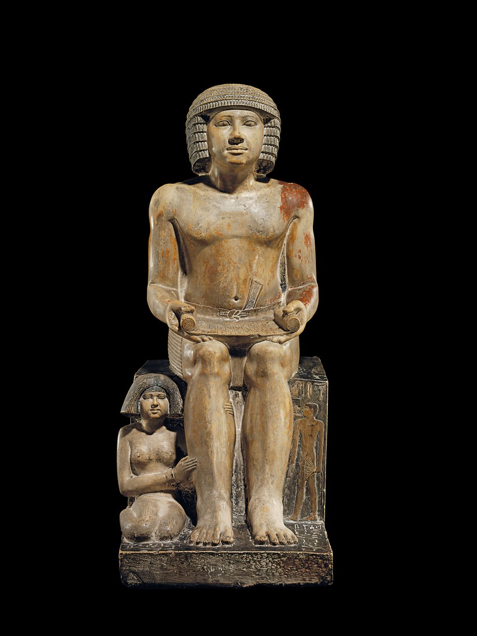 Sekhemka írástudók felügyelőjének szobra, ie 2400-2300 körül (festett mészkő) alkotó: Egyptian 5th Dynasty