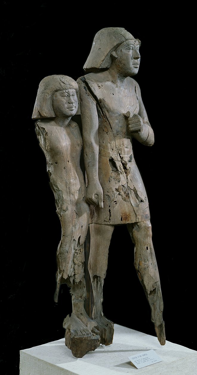Anonim házaspár, a Memphis-pár, óbirodalom (akácfa) (lásd még: 105656) alkotó: Egyptian 6th Dynasty