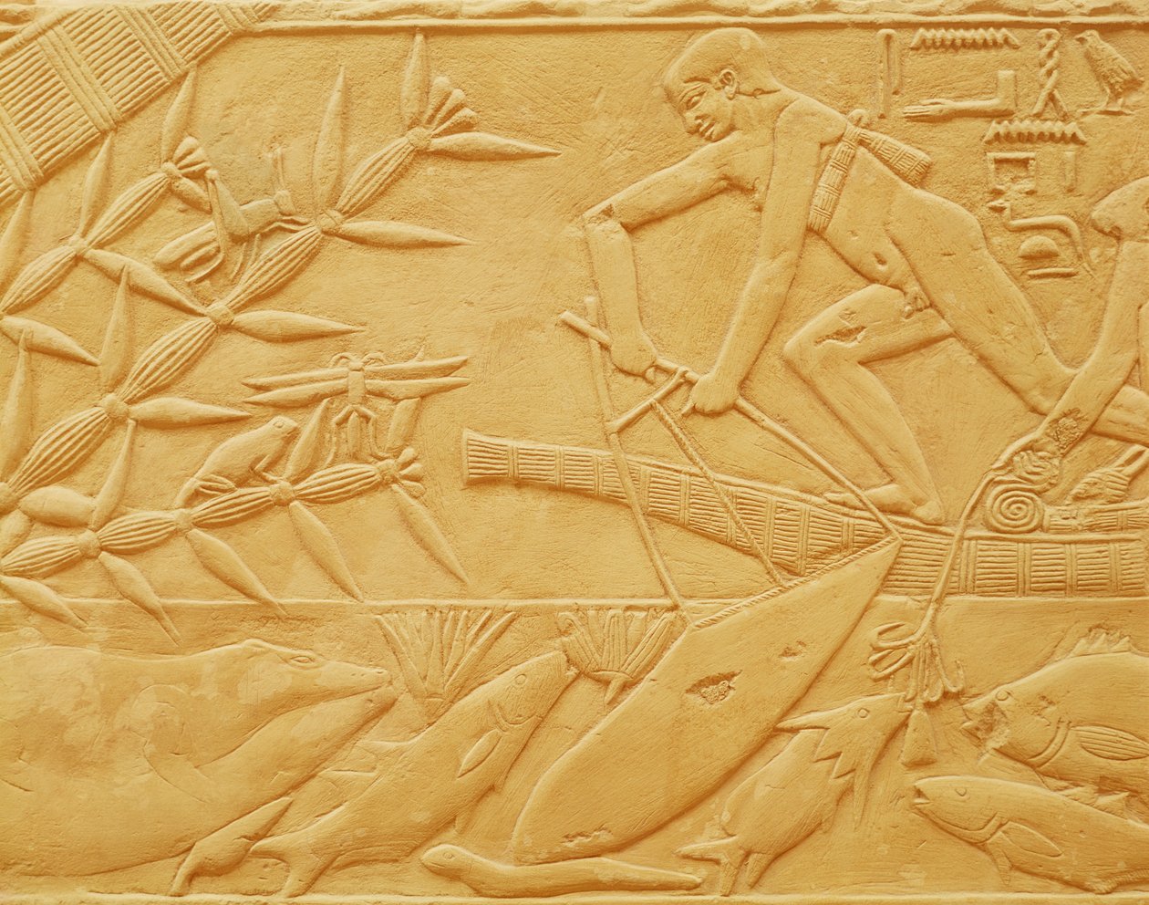 Fishing scene, from the Mastaba of Kagemni, Old Kingdom (limestone) alkotó: Egyptian 6th Dynasty