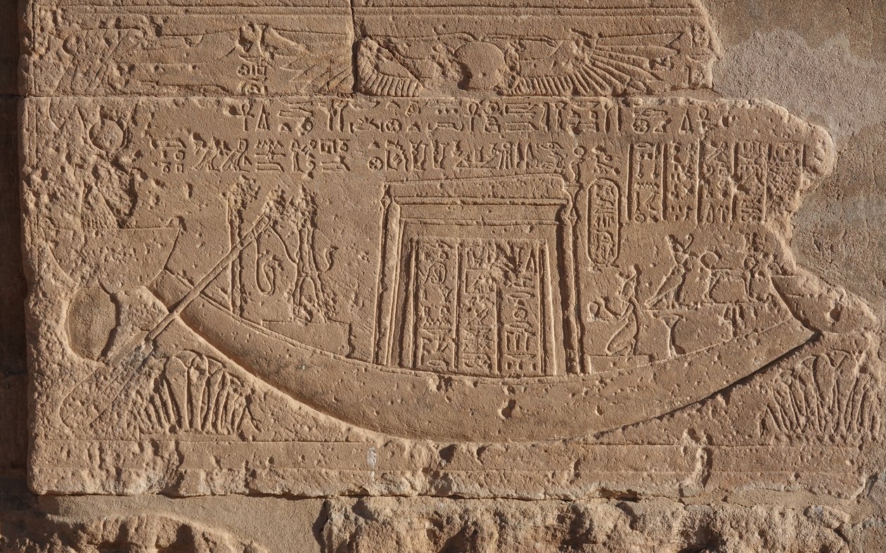 Az élet és a nap szimbóluma, Philae templom, hajó alkotó: Egyptian Egyptian