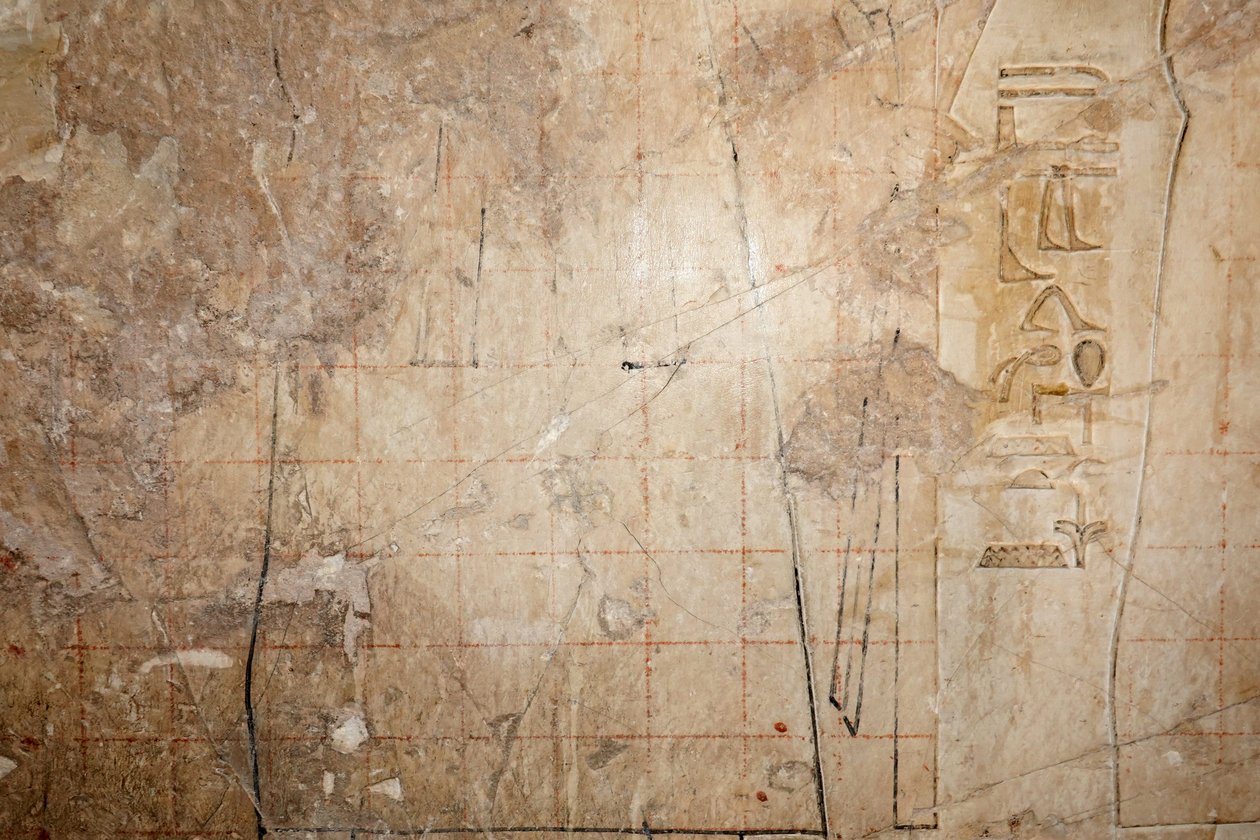 Projekt egy rácsrajz másolatára, Horus temploma, Edfu alkotó: Egyptian Egyptian