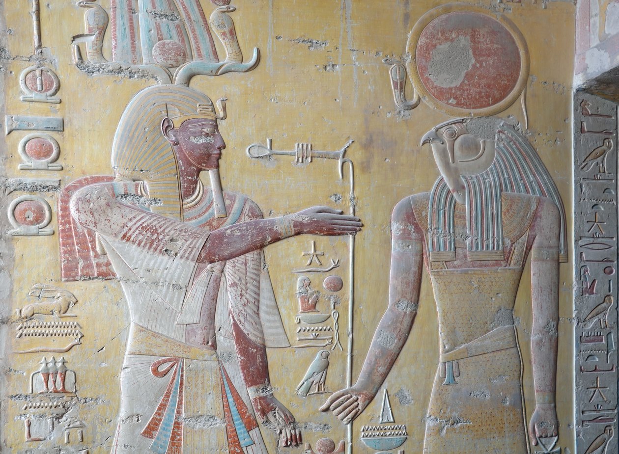 Rá, a Napkirály és Khnum, a Nílus-források őrzője, IX. Ramszesz sírja, Luxor alkotó: Egyptian Egyptian