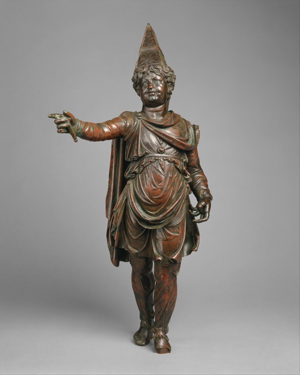 Keleti ruhás fiú bronz szobra, Kr.e. 1. század közepe-vége (bronz) alkotó: Egyptian Ptolemaic Period